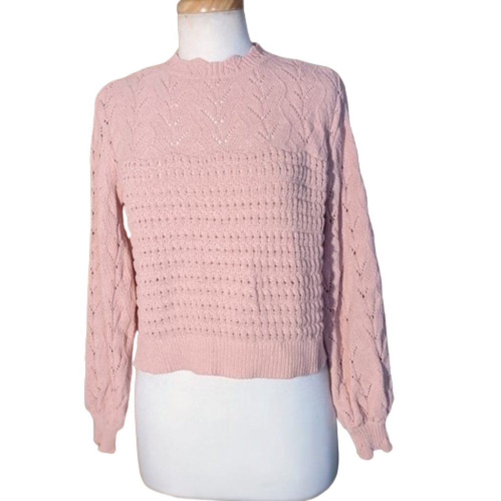 LC Lauren Conrad Pink Knit Sweater cut Out XS